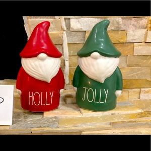 Rae Dunn Holly and Jolly Gnome set